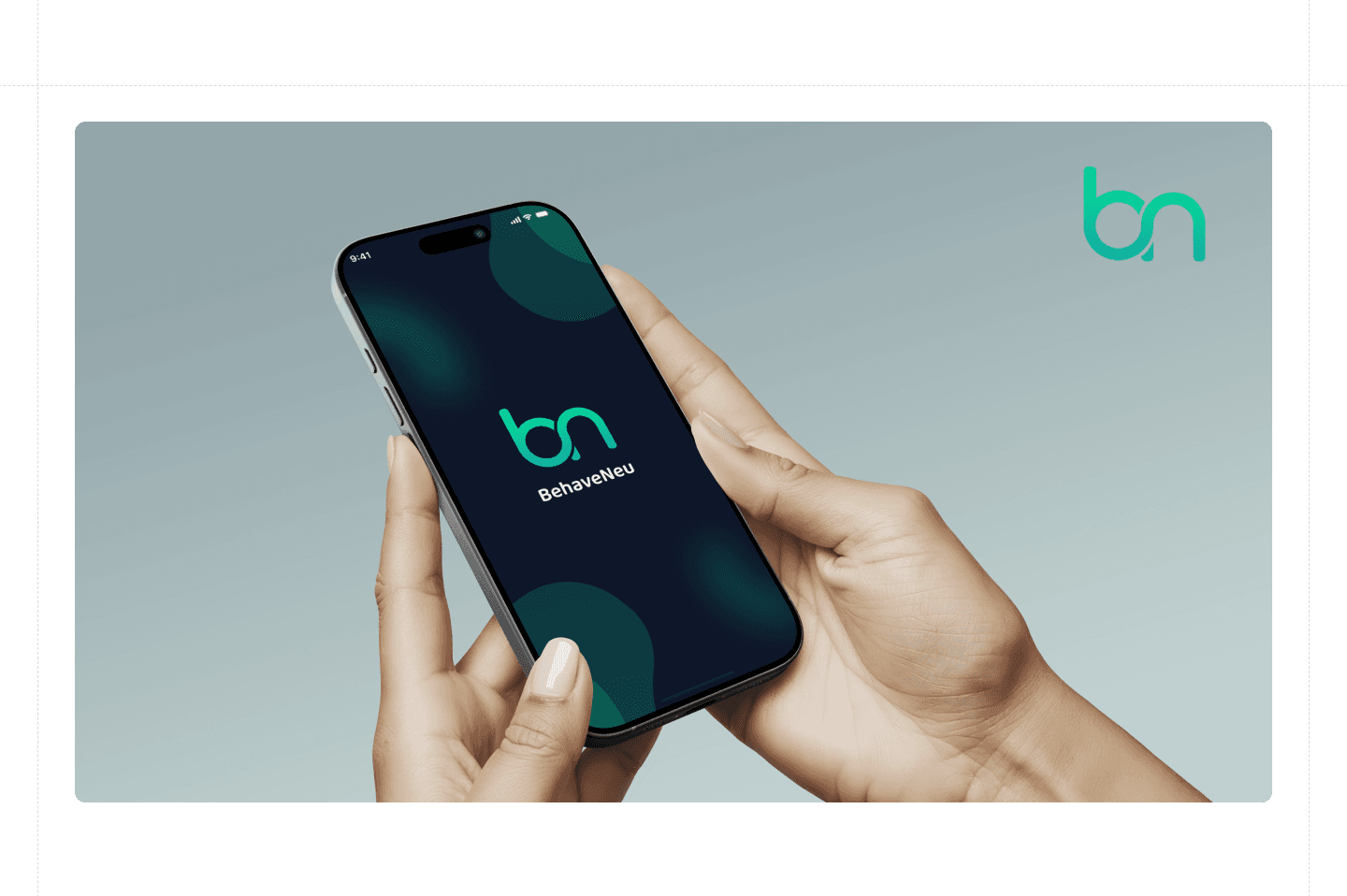 Behaveneu application displayed on a phone held in hand