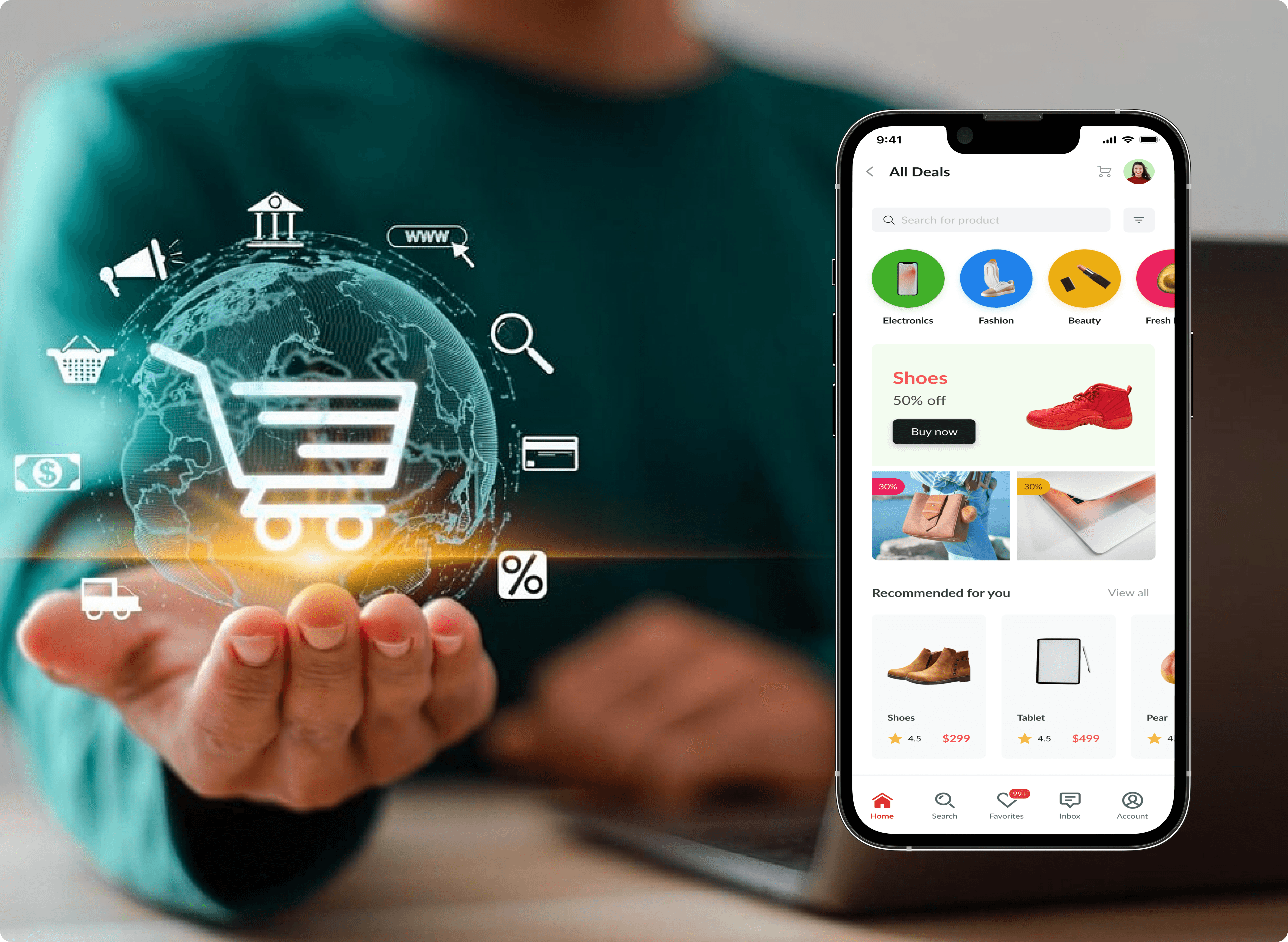 Hexfashion ecommerce app deal discovery screen