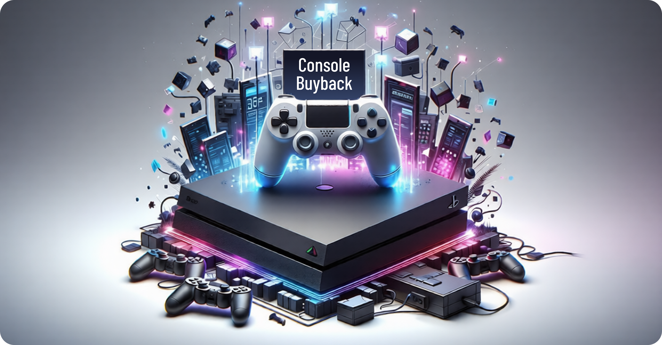 Gaming console buyback hero artwork