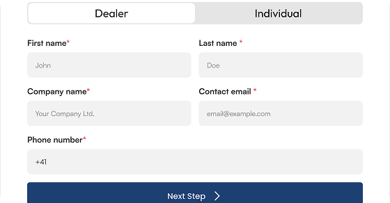 Isauto dealer and individual registration form
