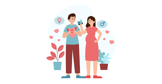 Expectant parents preparing for their baby