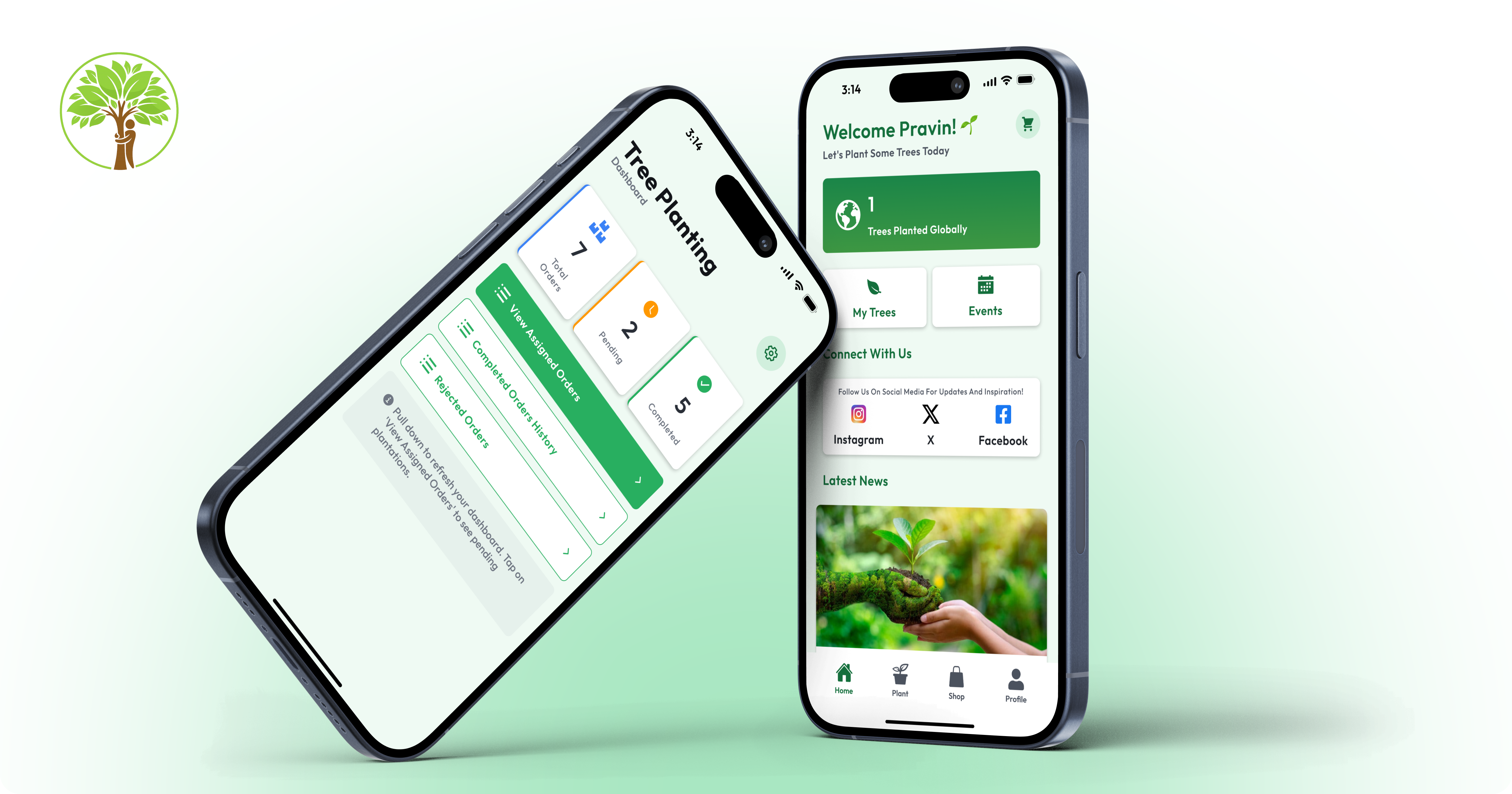 Me and My Tree mobile app screen