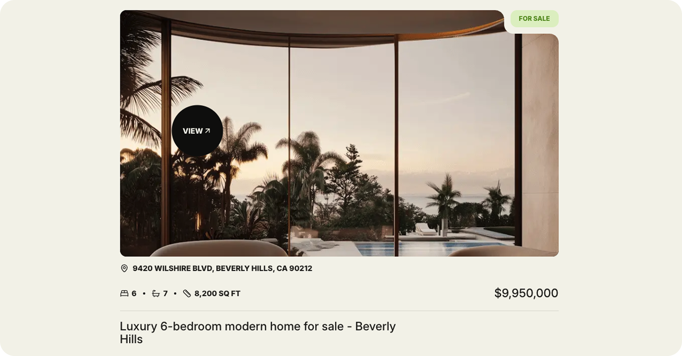 Realarc luxury property listing card