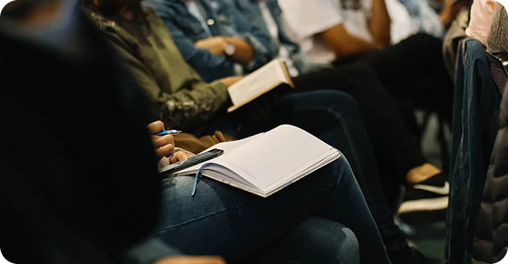 People participating in a community session