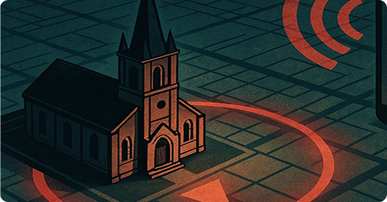 Location-aware place of worship illustration