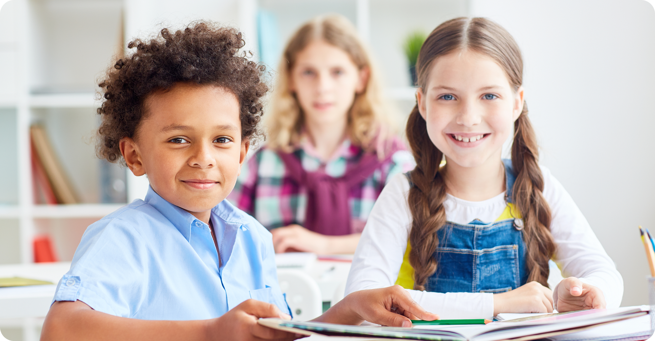Children learning together in a classroom